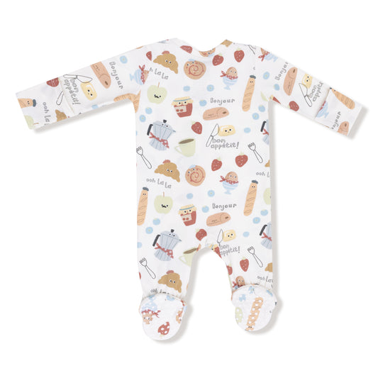 Bonjour Breakfast - 2 Way Zipper Footie