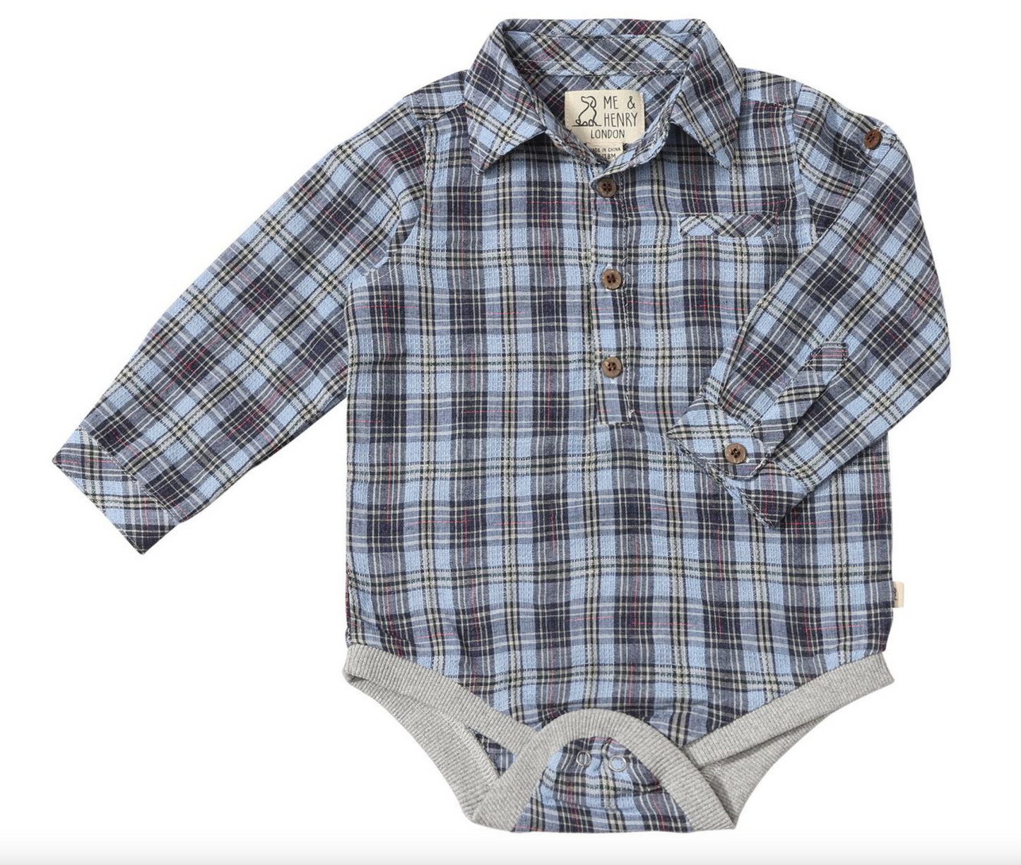 Blue Multi-Plaid Onesie