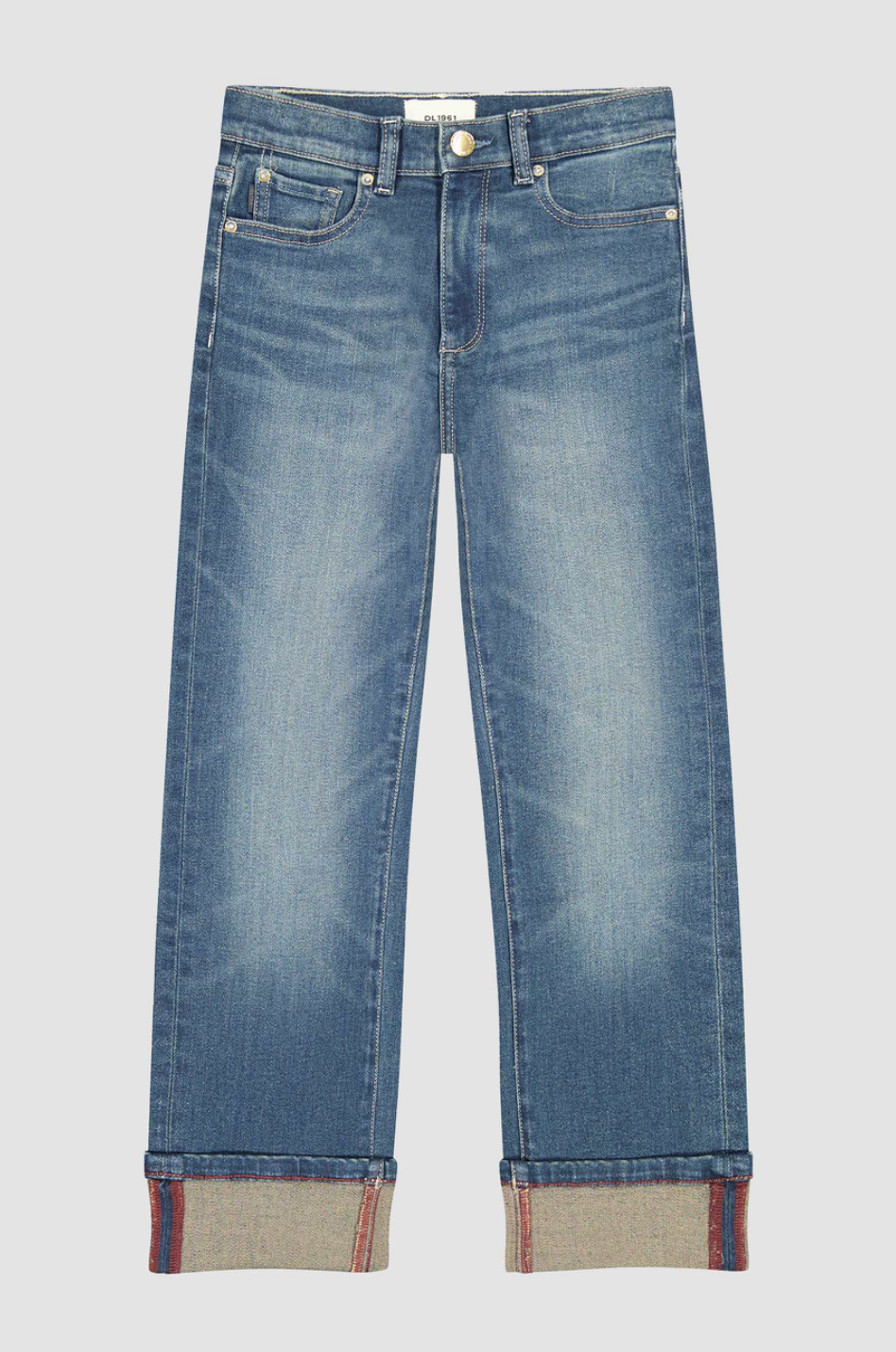 Cuffed Straight Jeans