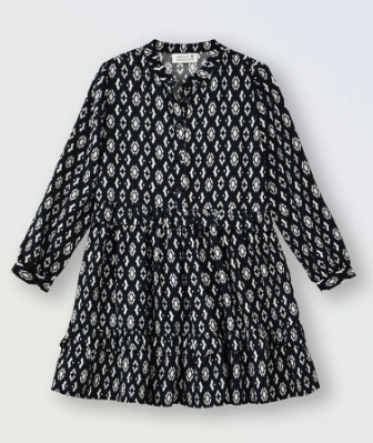 Ruffle Waist Printed Dress
