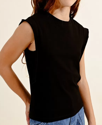 Black Ribbed Tank