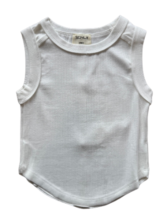 Cream Ribbed Tank Top