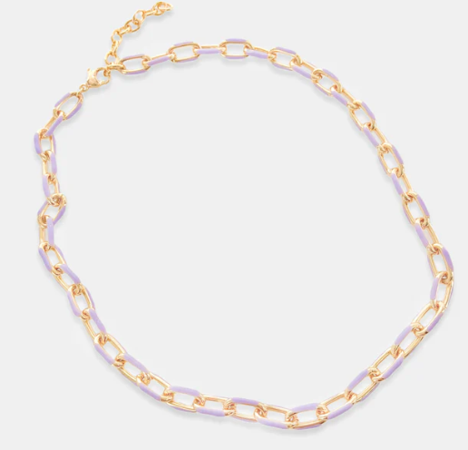 Enamel Paperclip Necklace