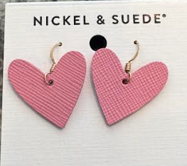 Mini Leather Heart Earrings