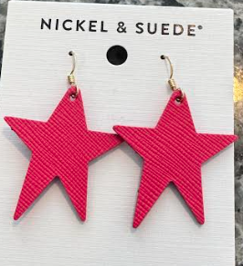 Mini Leather Star Earrings