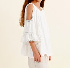 Open Shoulder White Top