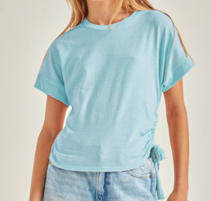 Drawstring Cutout Knit Top