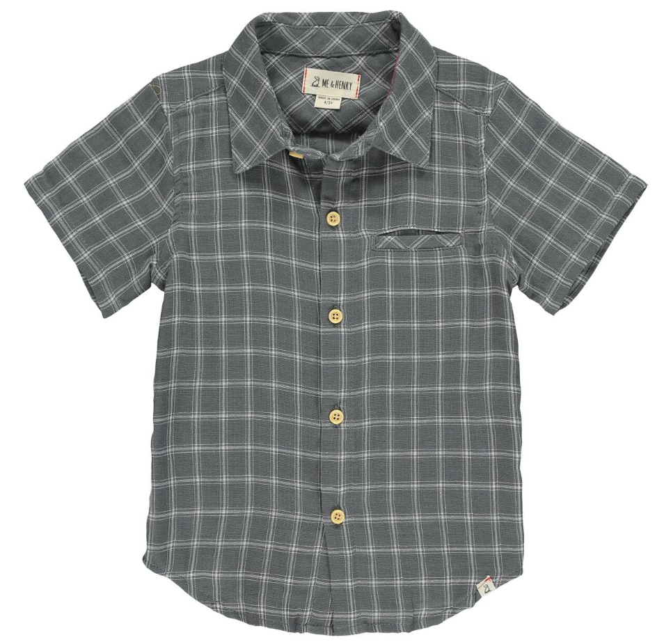 Grey/White Plaid Top