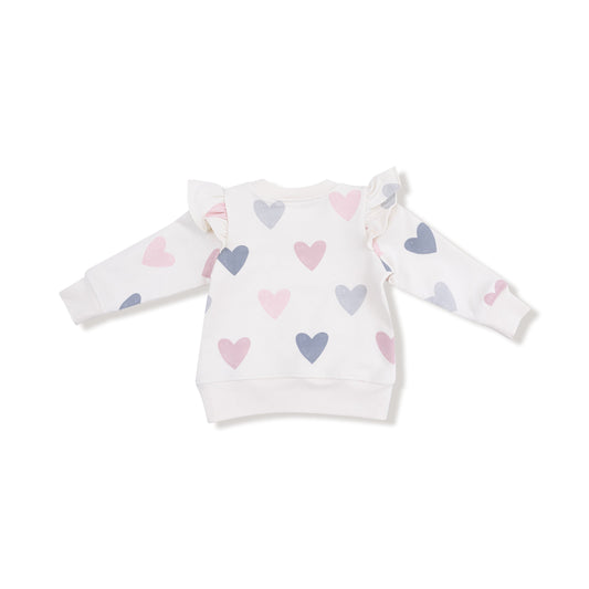 Hearts - Ruffle Sweatshirt