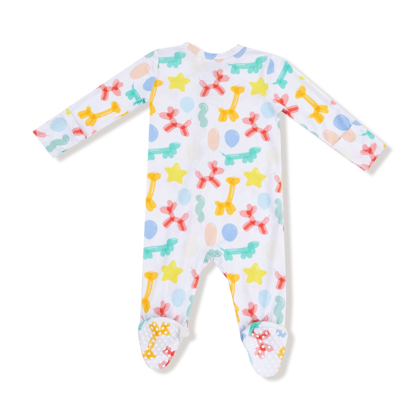 Balloon Animals - Blue - 2 Way Zipper Footie