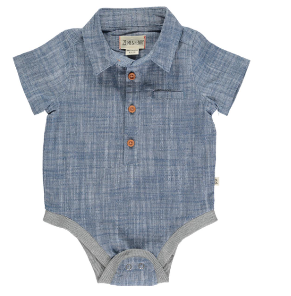 Blue Heathered Onesie