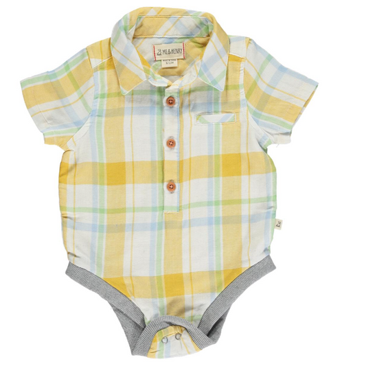 Gold Plaid Onesie