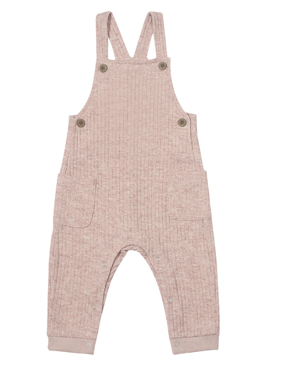 Pink Ribbed Overalls