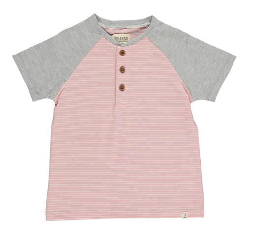 Pink Stripe Raglan Tee