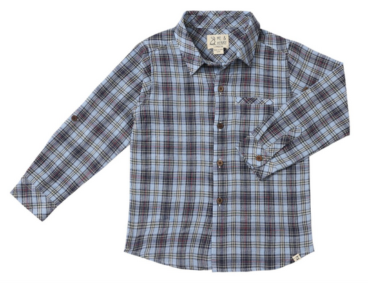 Blue Multi-Plaid Top