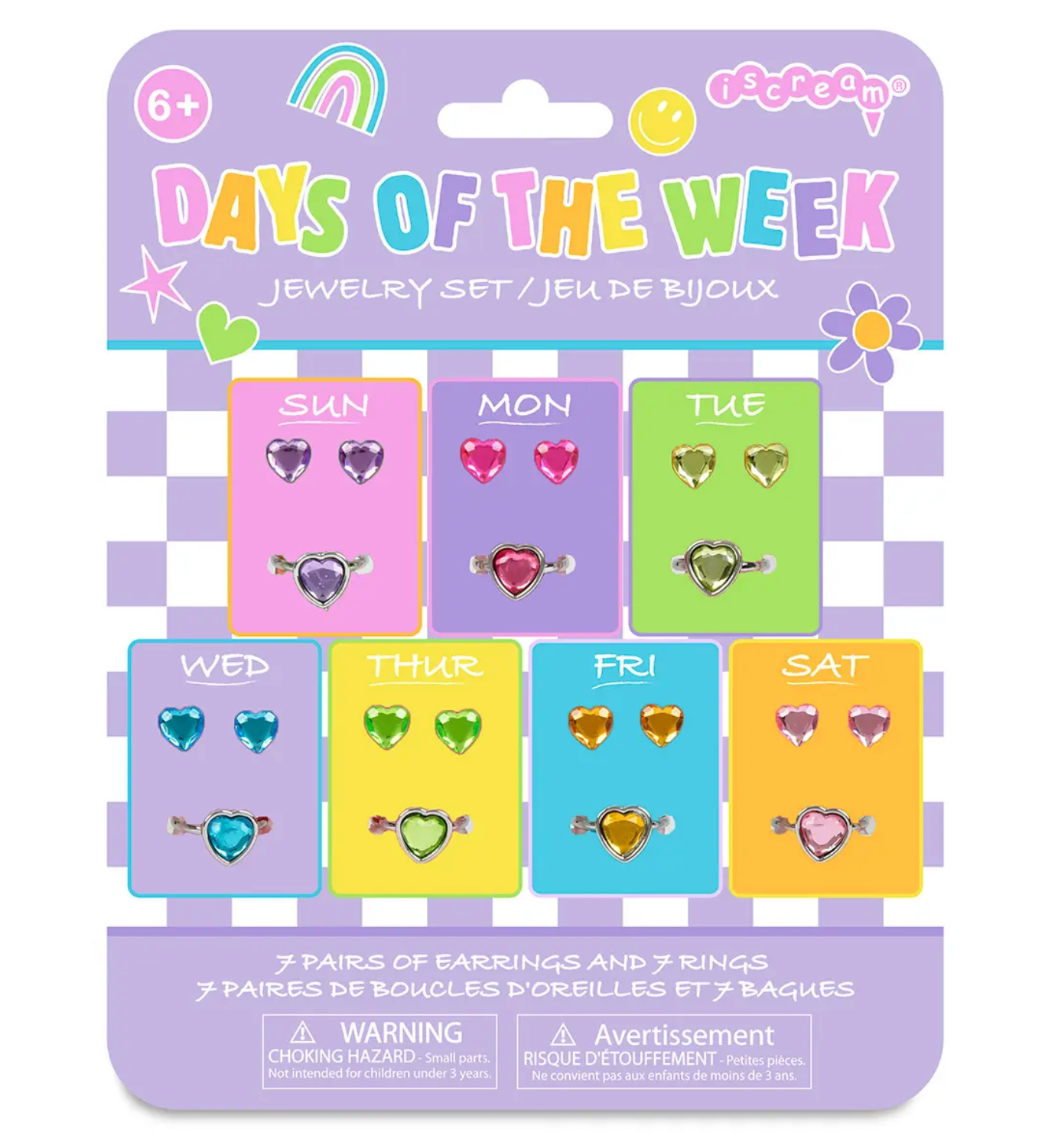 Days of the Week Stick-on Earrings and Rings