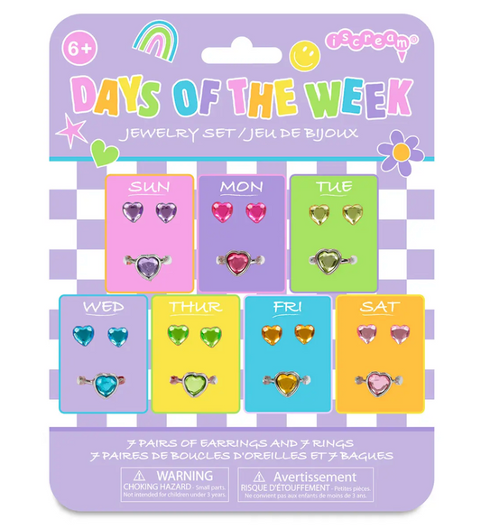 Days of the Week Stick-on Earrings and Rings