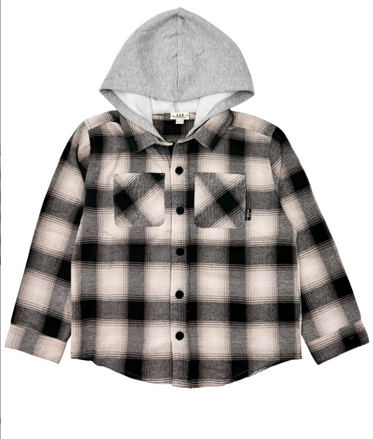 Black Plaid Flannel Shacket
