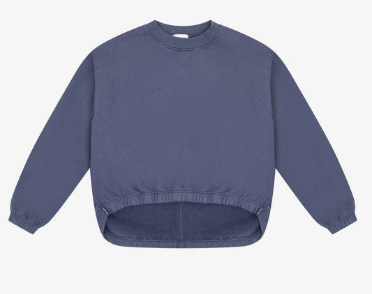 Indigo Raw Edge Sweatshirt