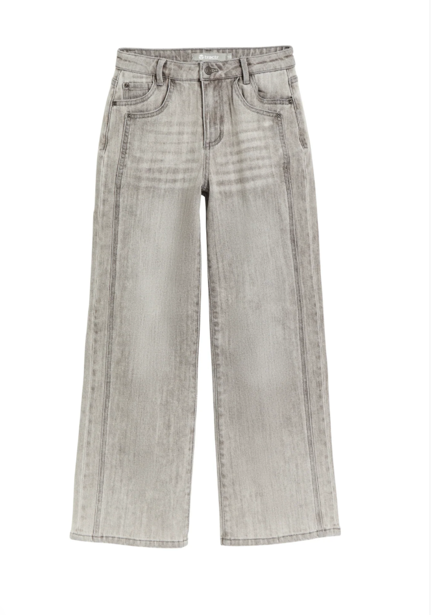 Grey Wide Straight Jeans
