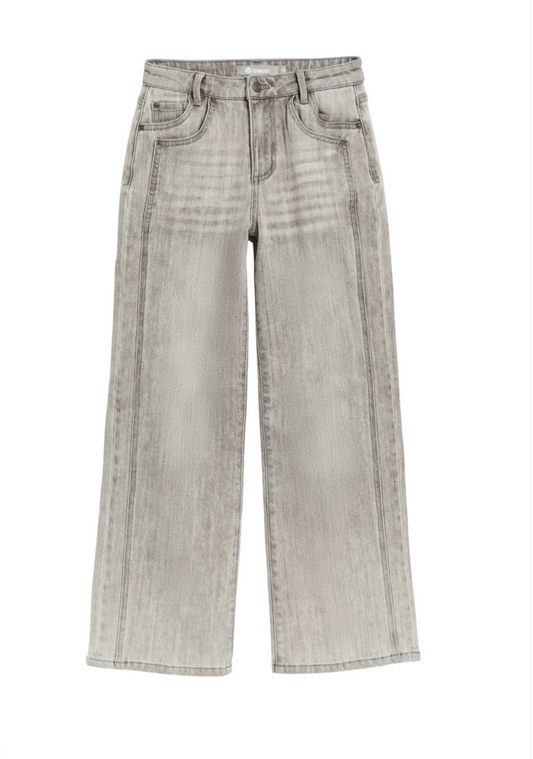 Grey Wide Straight Jeans