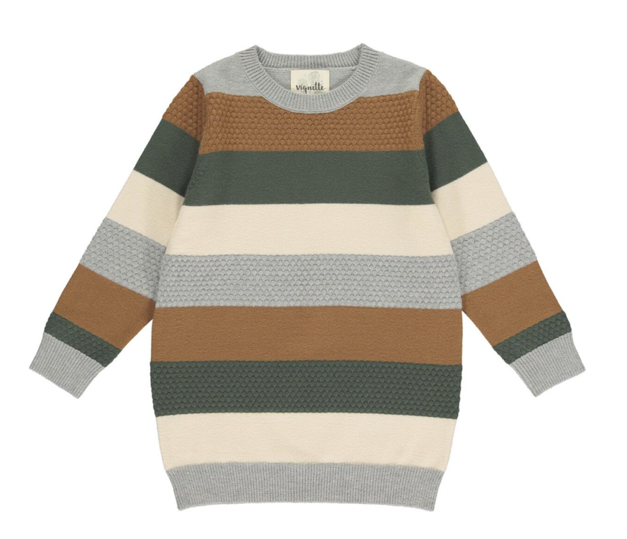 Rust & Green Stripe Sweater