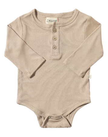 Beige Ribbed Onesie