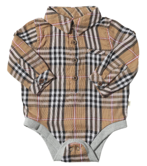 Black & Tan Plaid Onesie