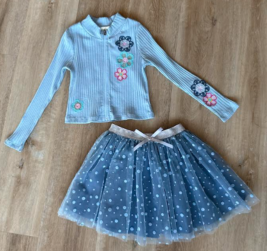 Flowers Crochet Skirt Set