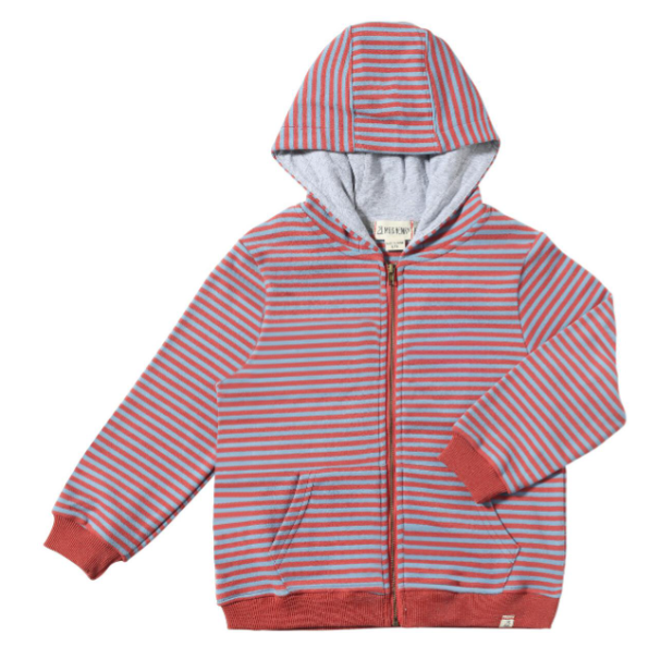 Rust & Blue Striped Hoodie