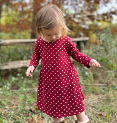 Burgundy Dot Dress