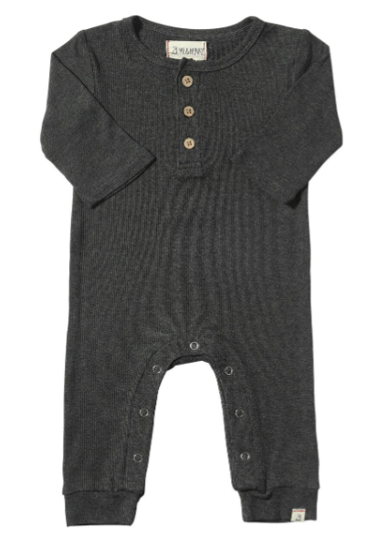 Charcoal Henley Romper