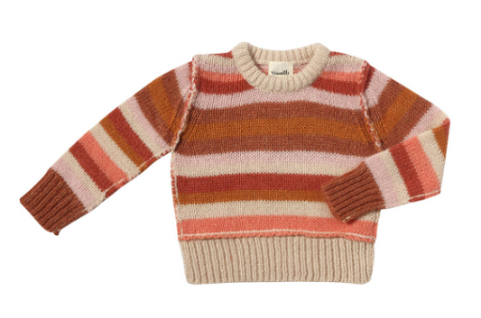 Coral Stripe Sweater