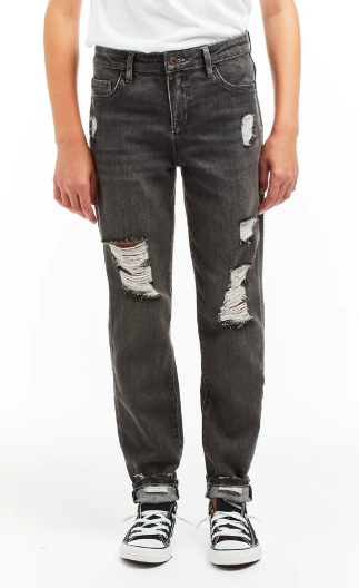 Grey Destructed Weekender Jeans