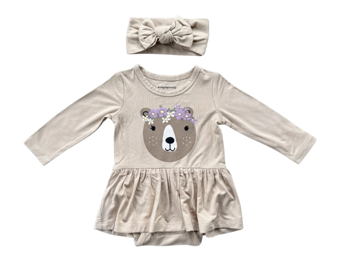 Floral Bear Bodysuit Dress