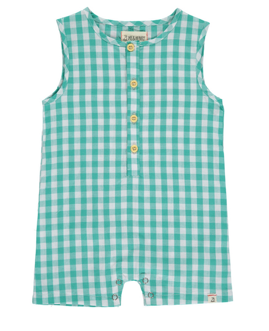 Green Plaid Playsuit