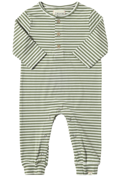 Sage Stripe Romper