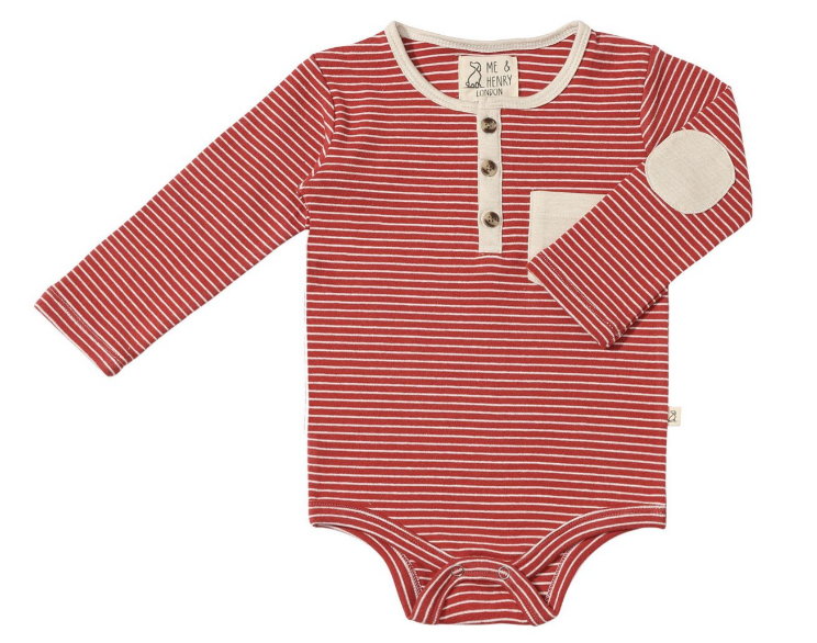 Red & Cream Striped Onesie
