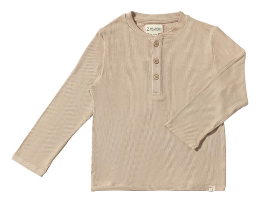 Ribbed Beige Henley