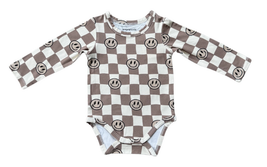 Smiley Check Bodysuit