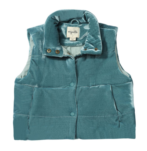 Teal Velvet Vest