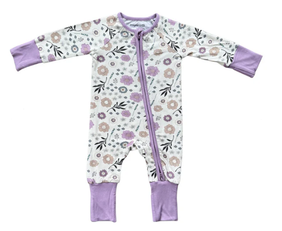 Winter Floral Zip Romper