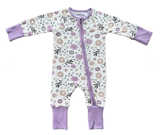 Winter Floral Zip Romper