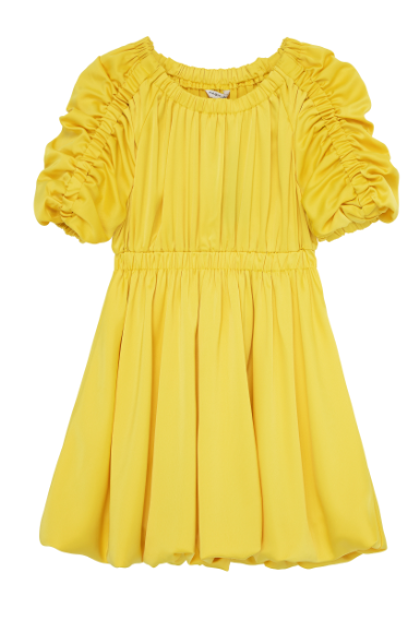 Yellow Satin Bubble Dress