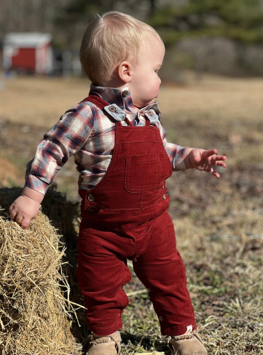 Red Woven Overalls