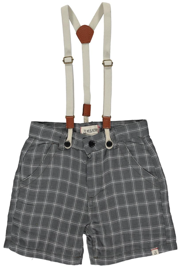 Grey Plaid Captain Shorts