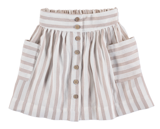 Stripe Button Down Skirt